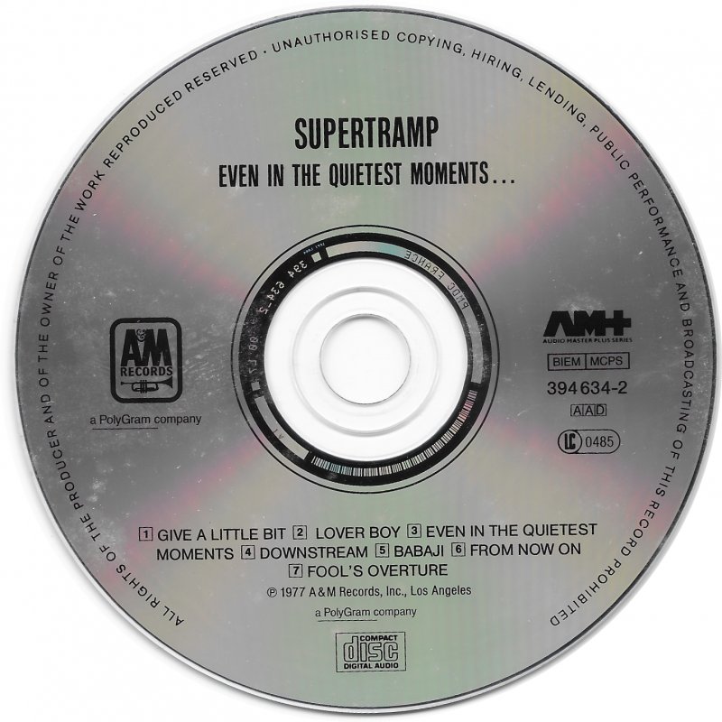 Supertramp  Even In The Quietest Moments : CD
